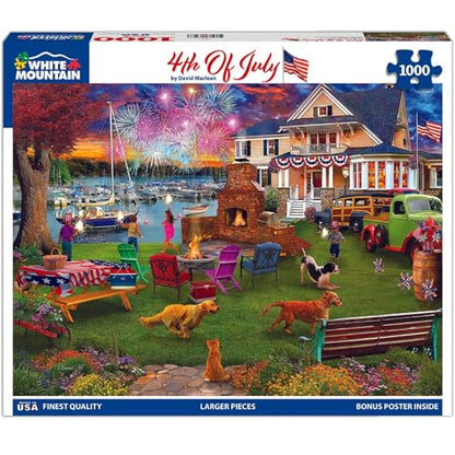 White Mountain 1000 Piece Jigsaw Puzzle Patriotic Summer, 4th of July | Large Pieces, Gift for Adults and Family, 24"x30" in, Celebration