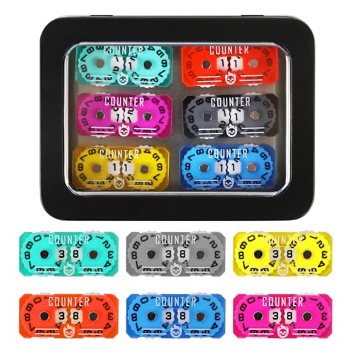 SIXPIONTS 6Pcs Acrylic Mini Life Counters - Colorful Health Point Trackers Compatible with Magic The Gathering Commander Deck, LCG/RPG/D&D/MTG/CCG/TCG Gaming Table Games Accessories (6PCS/BOX Color-B) - color: 6pcs/Box Color-b
