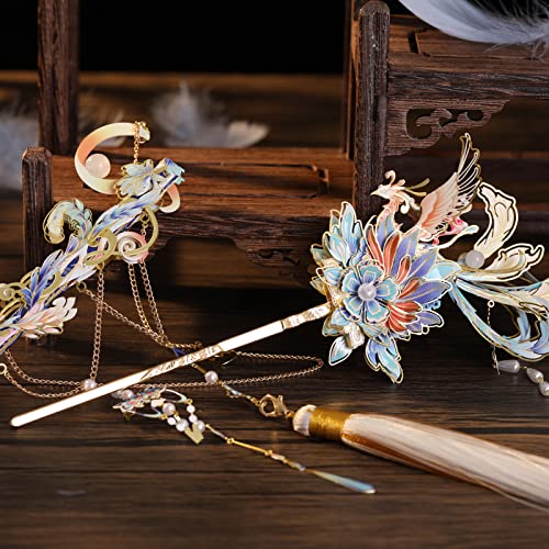 MU 3D Phoenix Hairpin in SwordAdult Jigsaw Metal Puzzle Model Kits Building DIY Birthday Gift - color: Phoenix