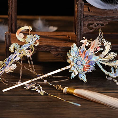 MU 3D Phoenix Hairpin in SwordAdult Jigsaw Metal Puzzle Model Kits Building DIY Birthday Gift - color: Phoenix