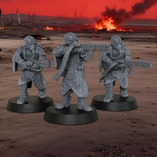 AUSPDICE Tabletop Unpainted Minis, 28mm 9pc Sci-Fi Soldier Squad, AS938 | Sci-Fi Figurine Squad for Role Playing, Miniature Games and TTRPGs, with Helmeted Combat Figures for Wargaming and RPG Gifts