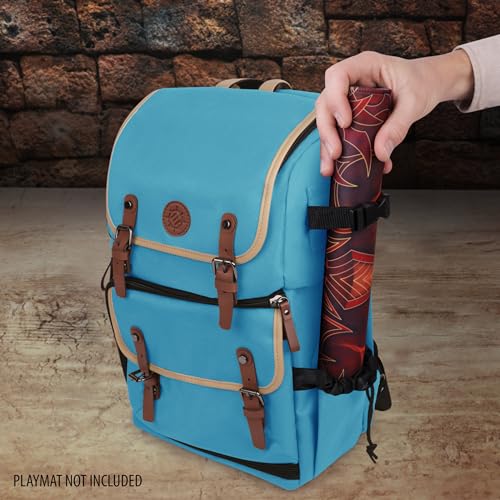 ENHANCE Designer Edition TCG Backpack - MTG Deck Bag Card Binder Space, TCG Deck Box Storage, MTG Playmat Holder - Card Storage Compatible with Magic the Gathering, Pokemon, Lorcana (Canvas Blue) - color: Canvas Blue
