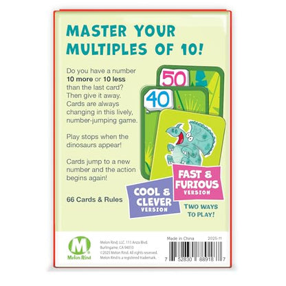 Melon Rind Jump 10, Math Game for Kids Learning Multiples of 10, Lively, Fun Card Game, Quick Activity for Boosting Math Confidence, Screenless Fun, Ages 6+ - style: Multiples of 10