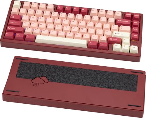 KEEBMONKEY WOBKEY Rainy 75 CNC Aluminum HMX/JWK/Cocoa Switches Triple-Mode Connectivity Mechanical Keyboard with Superior Acoustics, RGB/FR4/Silver SUS304/7000mAh/Cocoa Switch (Pro - Red Velvet) - style: Pro - Red Velvet