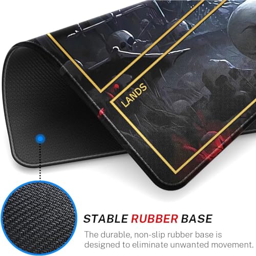MTG Playmat Stitched Edges, MTG Mat with Zones 24 x 14 inches for MTG DTCG CCG RPG Trading Card Inked Skull Playmats Smooth Rubber Surface Battle Game - color: Pattern10