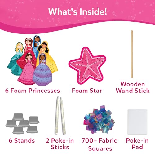 Skillmatics Poke-in Art – Magical Princesses, DIY Wood Craft Kits | Mess-Free Creative Fun for Kids, Colorful Craft Activity, Gifts for Girls & Boys Ages 4, 5, 6, 7, 8, 9 - style: 1. Magical Princesses