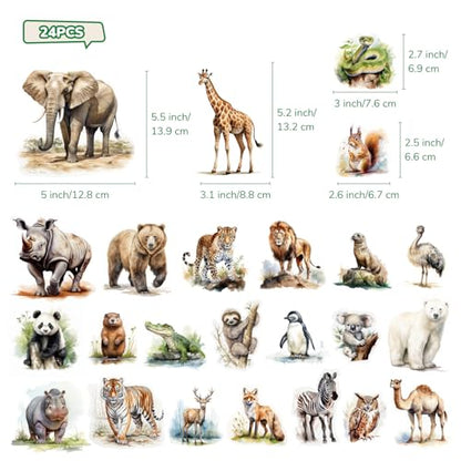 CHEFAN Jungle Animal Felt Board Story Pieces, Flannel Figures Precut Graph Wild Zoo Animals Themed for Preschool Early Learning Storytelling - 24 Pcs - color: C-animals