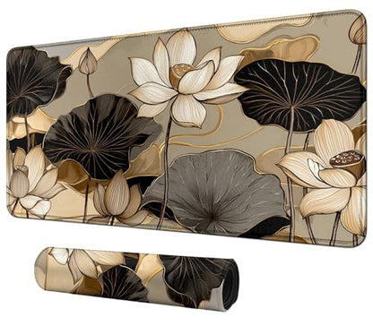 Lotus Leaves for MTG & TCG Playmat Mouse Pad,BFDHGQZC 24" x 14" Game Mat for MTG/RPG/CCG Trading Card Game Playmats Table Mat Perfect for Card Games Video Games Computer Office - color: Lotus Leaves