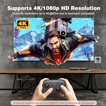Tendak Switch TV Docking Station, Portable Switch TV Dock for Switch 1/OLED/Steam Deck/ROG Ally, Switch Dock with USB 3.0 Port, Support 4K/60HZ Output and PD Charge, Not Support Switch 2