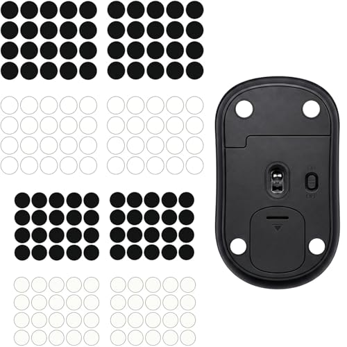160 Pcs Universal Mouse Slider Pads, Dia 6mm & 7mm Dot Mouse Glide Skates Replacement Compatible with Gaming Mousepads, Wear-Resistant Smooth Glide Mice Glass Skates Pad (White & Black) - size: Dia 6mm/7mm White