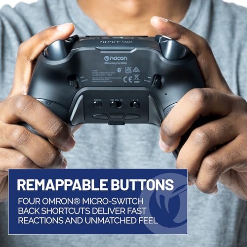 Nacon Revolution 5 Pro Officially Licensed PlayStation Wireless Controller | For PS5 / PS4 / PC - Hall Effect Joysticks and Triggers, Trigger Stops, Mappable Buttons, 8-way and 4-Way D-pad - Black - color: Black