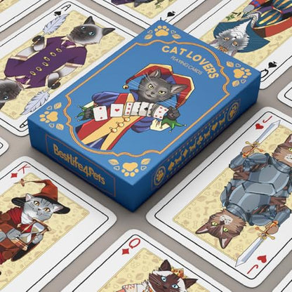 Cat Playing Cards Themed Deck for Adults - Collectible Card Games for Teens, Women and Men - Card Games For Adults on Family Game Night - 54 Cards for Solitaire or Poker - Fun Gifts for Cat Lovers