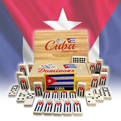PRK 14 Cuban Dominoes Double Nine Set with Cuban Patch - Quality Cultural Connection and Classic Dominos Cubano Style
