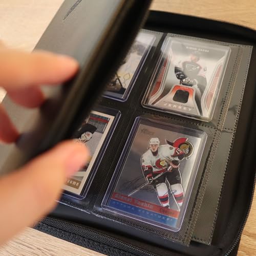 EVORETRO 4 Pocket Top Loader Binder for Pokémon, MTG, Lorcana & Sports Cards – Small Toploader Binder Fits 2x2 Toploaders 35pt–55pt, 96 Slots with 2 PSA Slab Pockets - style: Without Window