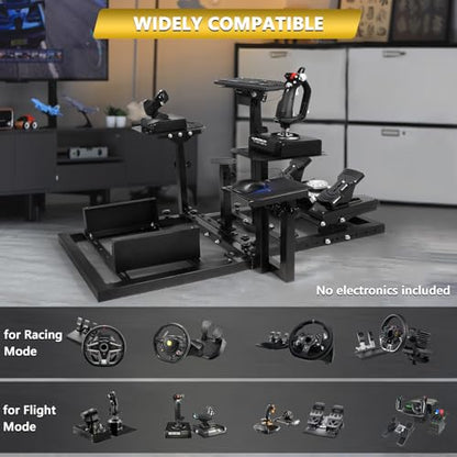 Marada Racing Simulator Cockpit Flight Simulation Adjustable Fit for Thrustmaster HOTAS Warthog, for Logitech G25 G27 G923 Racing wheel, Wheels,Pedals, Throttle, Joystick Not Included