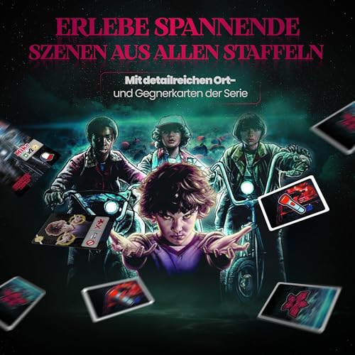 Clementoni - 16636 - Stranger Things - Adventures Together - Board Games Netflix, Family Games for Teens and Adults, 1-4 Players, Card Games, Fun Challenges