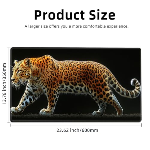 for MTG Playmat TCG Card Game Mat with Stitched Edges,Board Game Mats Non-Slip Waterproof Rubber Base 24 x 14 inch for CCG RPG DTCG Trading Card,Leopard Print Pattern - color: Leopard Print Pattern