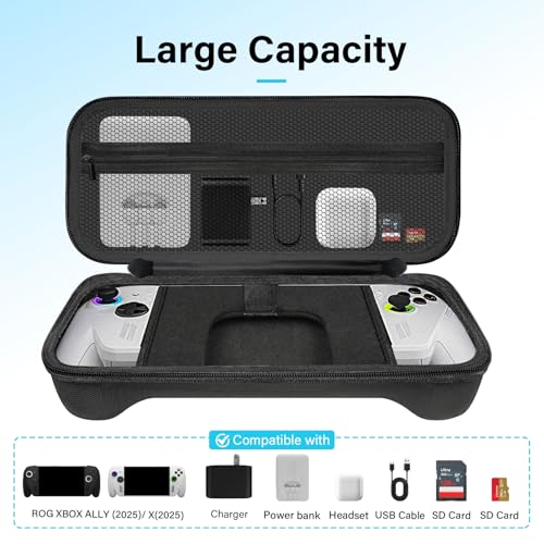sarlar Carrying Case Compatible with ASUS ROG Xbox Ally/Xbox Ally X 2025, Premium EVA Hard Shell Pouch with Mesh Pocket, Protective Portable Travel Storage Carry Bag for Console and Accessories
