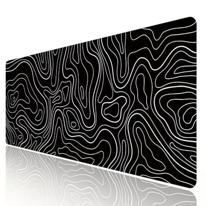 HGWALP Large Gaming TOPO Keyboard Mouse Pad Black Topographic Mouse Pad with Anti-Slip Rubber Base, Extended XXL Long Gaming Mousepad Big Mouse Pads for Desk,31.5 X 11.8 Inch - color: Black Topo