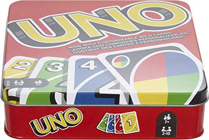 Mattel Games UNO Card Game for Kid, Adult & Family Nights & Parties, Travel & Vacations, Color Blind Accessible & Customizable Deck (Amazon Exclusive) - style: UNO