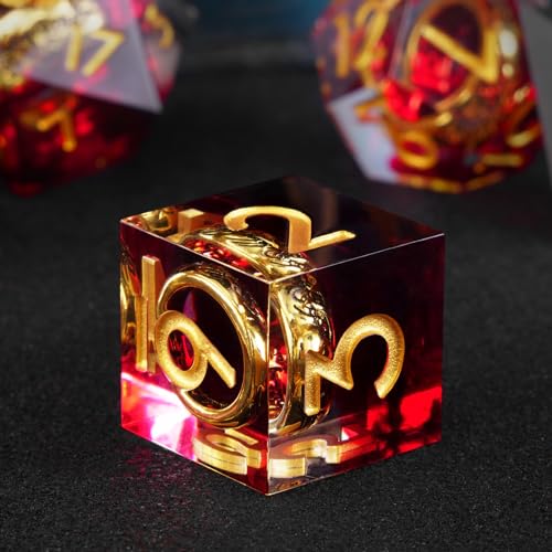 Ring DND Dice Set, 7 Pcs Magic Lord Ring DND Dice Resin Sharp Edge D&D Dice for Dungeons and Dragons RPG Role Playing Games