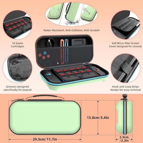 Switch 2 Accessories Bundle, 30-in-1 Kit for Nintendo Switch 2, Green | Carrying Case, Controller Charger Dock, Grips for JoyCon, Steering Wheels, Wrist &Leg Strap, Switch 2 Console Protective Case - color: Green (30Pcs)