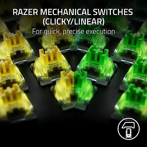Razer BlackWidow V4 X Mechanical Gaming Keyboard, Yellow Switches, Black | Linear & Silent Switches, 6 Dedicated Macro Keys, Chroma RGB, Doubleshot ABS Keycaps, Roller & Media Controls, Snap Tap - color: Black