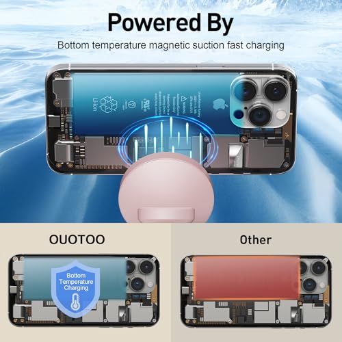 【Adjustable Blue Ambient Light】 Wireless Charger 3 in 1 for iPhone, Magnetic Charging Station for Apple Family,15W Fast MagSafe Charger Stand,for iPhone17-12-iWatch AirPods Series - color: Pink