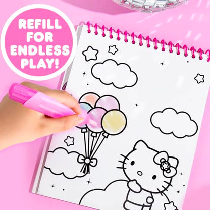 Hello Kitty Aqua Art Pad, 4 Art Pages, On The Go Reusable Water-Reveal Activity Pad, Mess Free Arts and Crafts, Paint with Water Brush Set, Kids Toys, Sanrio Stuff, Hello Kitty Craft Kits for Kids 3+ - style: Hello Kitty