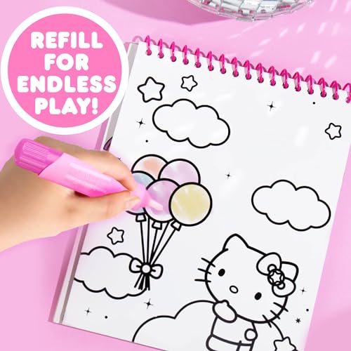 Hello Kitty Aqua Art Pad, 4 Art Pages, On The Go Reusable Water-Reveal Activity Pad, Mess Free Arts and Crafts, Paint with Water Brush Set, Kids Toys, Sanrio Stuff, Hello Kitty Craft Kits for Kids 3+ - style: Hello Kitty