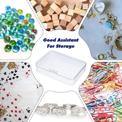 24pcs Plastic Playing Card Boxes,4.1 X 3 X 1 Inches Transparent Clip-On Playing Card Case,Trading Cards Storage Box for Men Women Collecting and Classifying