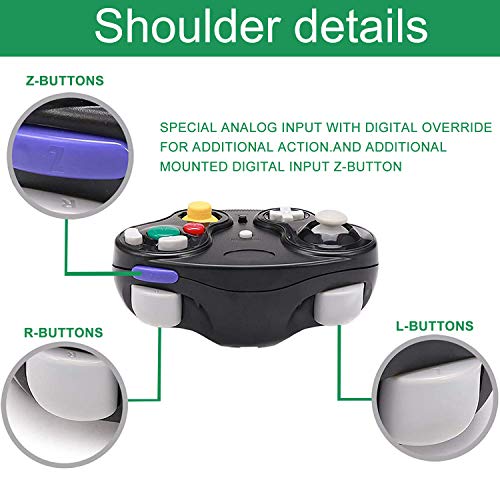 TOOPONE Wireless Gamecube Controllers, Classic Wavebird Wireless Wii Controller Remote Gamepad Joystick for Nintendo Gamecube & Wii (Black and White)
