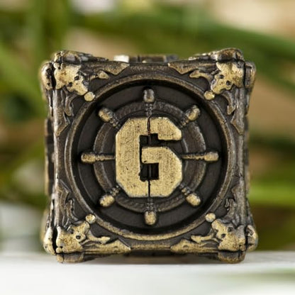 Surpass DND dice Set Metal dice Role Playing Polyhedral Dice Dungeons and Dragons Gifts Pathfinder d&d dice 7piece Set Bronze (Antique Bronze) - color: Antique Bronze