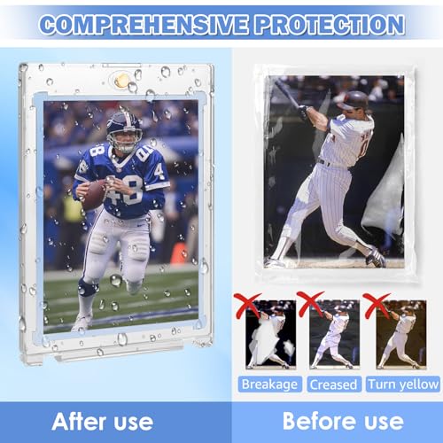 100PT Magnetic Card Holders for Trading Cards, 18ct One Card Touch Holder Baseball Card Thick Protectors Hard Plastic Magnetic Card Case Sports Football Basketball Top Loads for Cards Sleeves