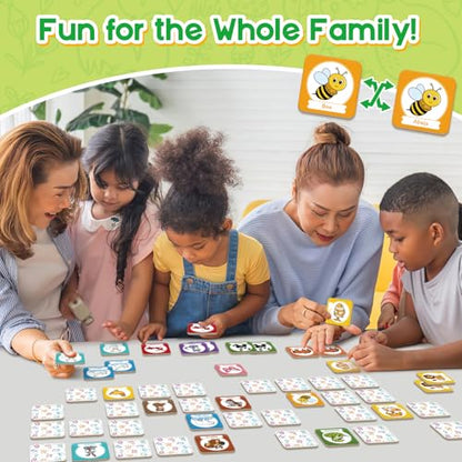 Edulok Memory Card Game, Toddler Match Game, Learn Spanish for Kids, Bilingual Flash Cards, Learning Toys for 4 Year Old, Preschool Learning Activities, Homeschool Supplies, Kindergarten Toys - style: Animal