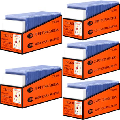 1000 Card Sleeves Top Loads for Cards,3"X4"Baseball Card Protectors,Toploaders Hard Plastic for Trading Game Sports Football Cards(500 Hard Protectors + 500 Soft Sleeves) - size: 500 Hard Sleeves+500 Soft Sleeves