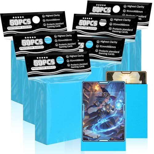 Trading Card Sleeves Perfect Fit TCG Matte Sleeves, Soft Sports Card Protector for Photocard Easy to Shuffle and Stack While Playing Card Game, Standard TCG Card Sleeves (Blue, 300) - color: Blue, size: 300ct standard
