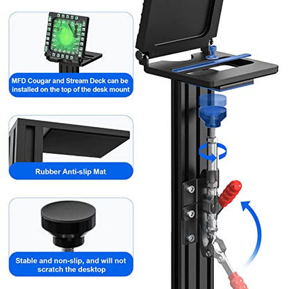 Upgraded Desk Mount for Flight Simulator Joystick, Hotas, Throttle Systems - Compatible with Thrustmaster, Logitech, TCA Officer Pack Airbus, and VKB Hotas etc - 2 Pack - Enhance Your Flight Sim Experience