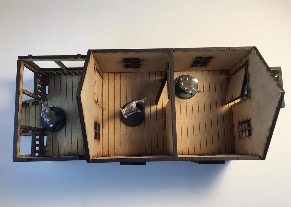 Shotgun House 28mm Terrain Building MDF Miniature Tabletop Gaming RPG Modern Wargames