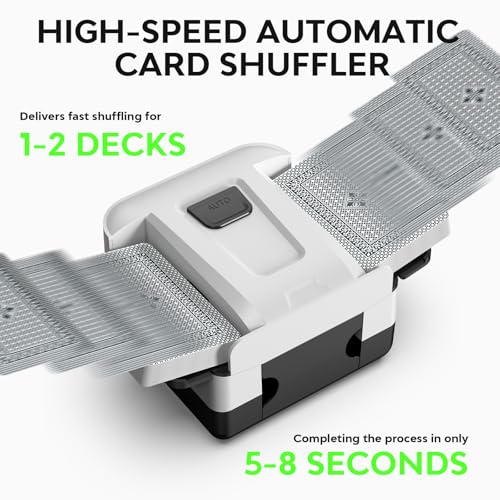 Automatic Card Shuffler,Rechargeable Card Shuffler for 1-2 Decks | Portable Shuffler Machine, Ideal for Card Games, Perfect for Home Game Nights, Travel & Gatherings, with Storage Bag