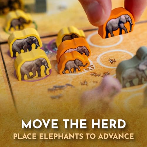 Tembo: Survival On The Savanna Board Game, Guide Your Elephant Herd Across Dangerous Terrain, A Cooperative Strategic Game for Families and Adults, Solo Campaign Included, 1-4 Players, Ages 10+