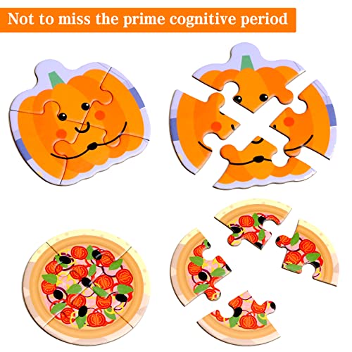 Magnetic Puzzles for Kids Ages 3-5, Travel Toddler Food Puzzle Toy | Refrigerator Magnet Game for Ages 4-6, Learning & Birthday Gift for Boys, Car Airplane Road Trip Quiet-Time Activity Toys - style: Food