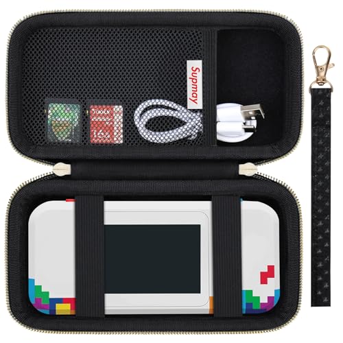 Supmay Hard Travel Case for My Arcade Tetris Pocket Player Pro, Strategic Puzzle Games, Portable Video Game System Handheld Game Protection Case with Mesh Pocket for Batteries and USB Cable, Black - color: Black Star