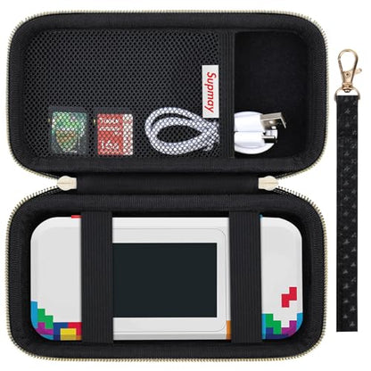 Supmay Hard Travel Case for My Arcade Tetris Pocket Player Pro, Strategic Puzzle Games, Portable Video Game System Handheld Game Protection Case with Mesh Pocket for Batteries and USB Cable, Black - color: Black Star