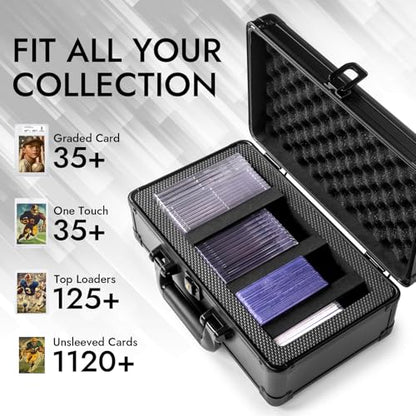 Top Loader Storage Box, Graded Card Storage Boxes, Trading Card Organizer Cases, PSA Card Case Slab Case Holder for Sports Cards, Holds 125+ Top Loaders - size: 1 Row