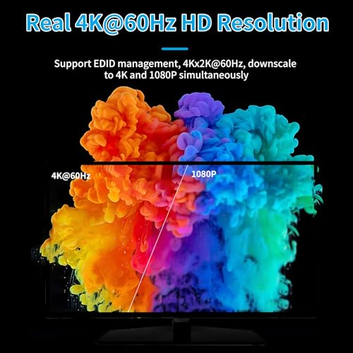 Seamless 4K60Hz 4x4 HDMI Matrix 4 in 4 Out, Support 2x2 Video Wall & Audio Separated, No Black Screen, HDCP 2.2, RGB 4:4:4, Web GUI/APP Control - size: 4K@60Hz 4x4 w/Video Wall