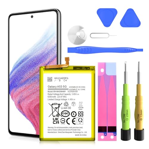 SHENMZ 6200mAh Battery for Galaxy A53 5G SM-A536 with Repair Tools | High-Capacity Battery for Samsung Galaxy A53 5G – Replacement for EB-BA336ABY,Compatible with SM-A536B/DS,SM-A536U - style: A53