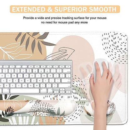 Large Mouse Pad Set,Extended Gaming Mouse Pad + Keyboard Wrist Rest Support - Minimalist - color: Minimalist