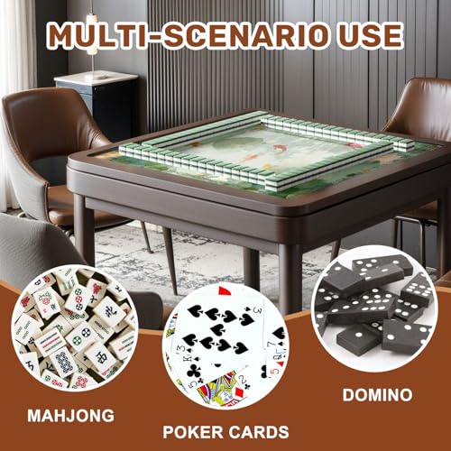 Mahjong Mat 31.5" x 31.5" Watercolor Pond Art Print Lotus Fish Pastel Scene Non-Slip Noise Reduction Mahjong Tiles Table Cover for Dominoes Poker Card Board and Tile Games - color: Color10
