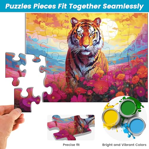 6 Pack 24 Large Piece Puzzles for Seniors Puzzle Dementia Alzheimer's Products Activities Alzheimer's Jigsaw Puzzle Eagle Beach Deer Easy Puzzle Cognitive Games Gifts for Adult Elderly Seniors | Deer Eagle Tiger Animals Alzheimer's Jigsaw Puzzle,Beach Pla